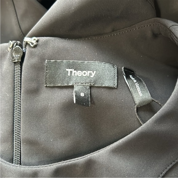 THEORY Diagonal Drape Dress Black Sleeveless Back Zip LBD Sz 8 NEW - Picture 12 of 14